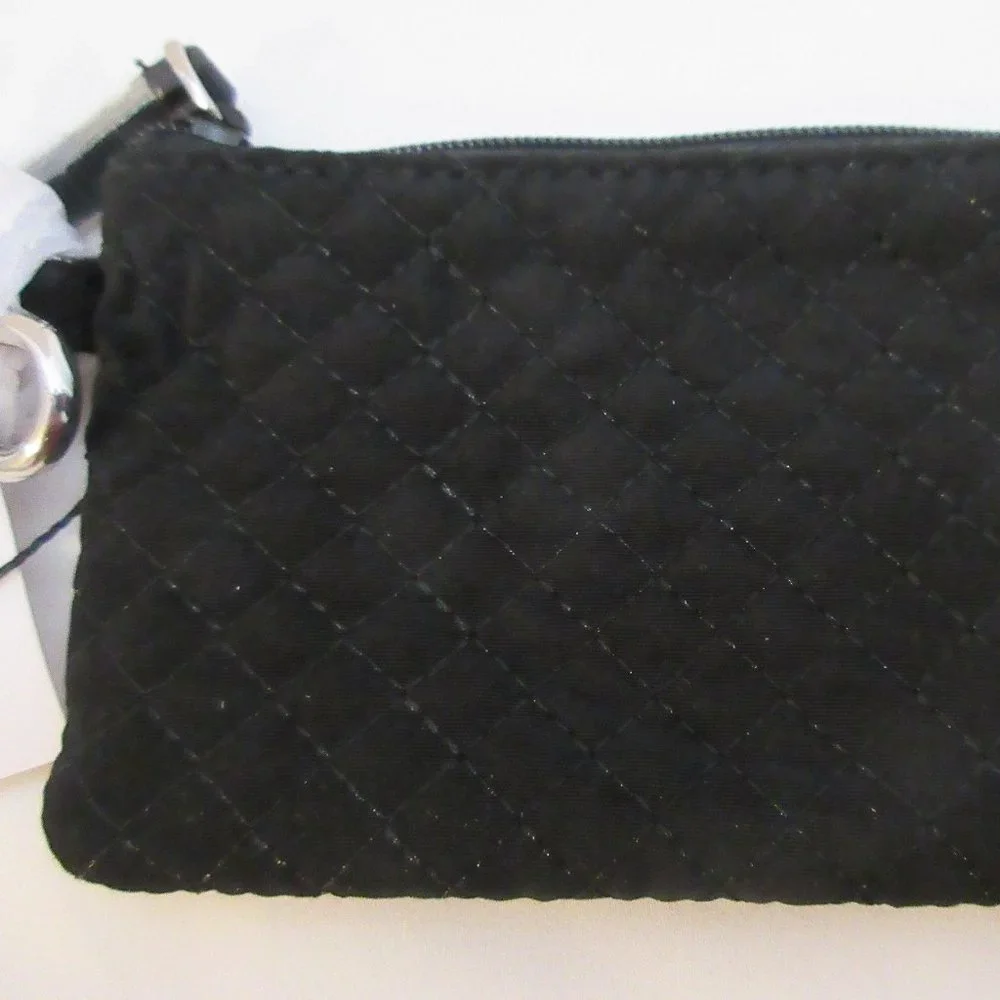 Vera Bradley Iconic Classic Black Zip ID & Lanyard NWT